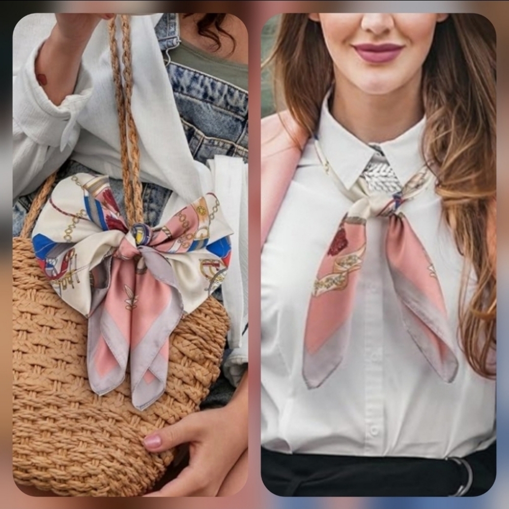 SALE🎉 Elegant Pink and Cream Scarf